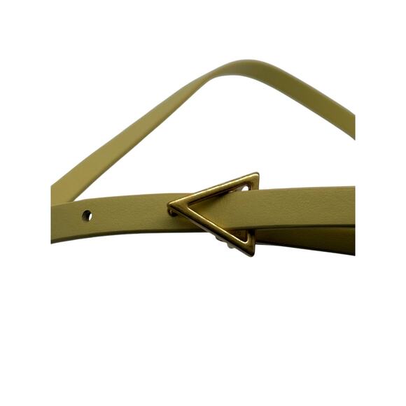 Bottega Veneta Triangle Snake Light Yellow Narrow Leather Belt *32"Dustbag - Picture 2 of 6